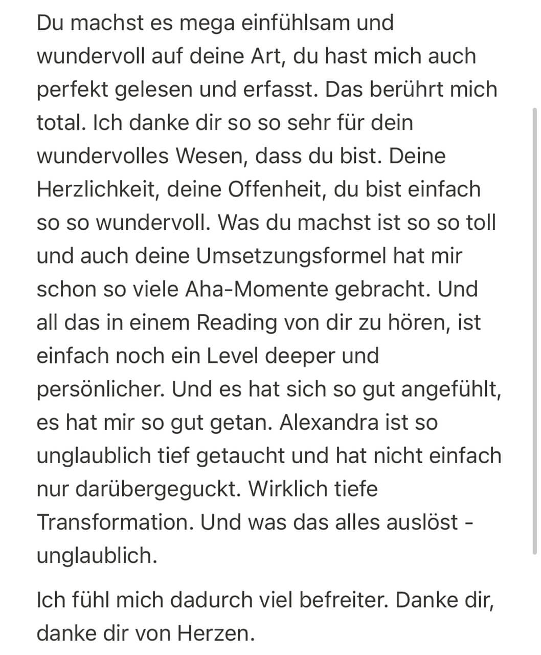 alexandra renggli kundenfeedback